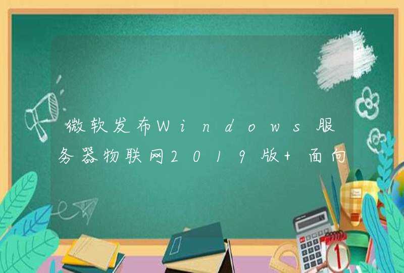 微软发布Windows服务器物联网2019版 面向小型设备